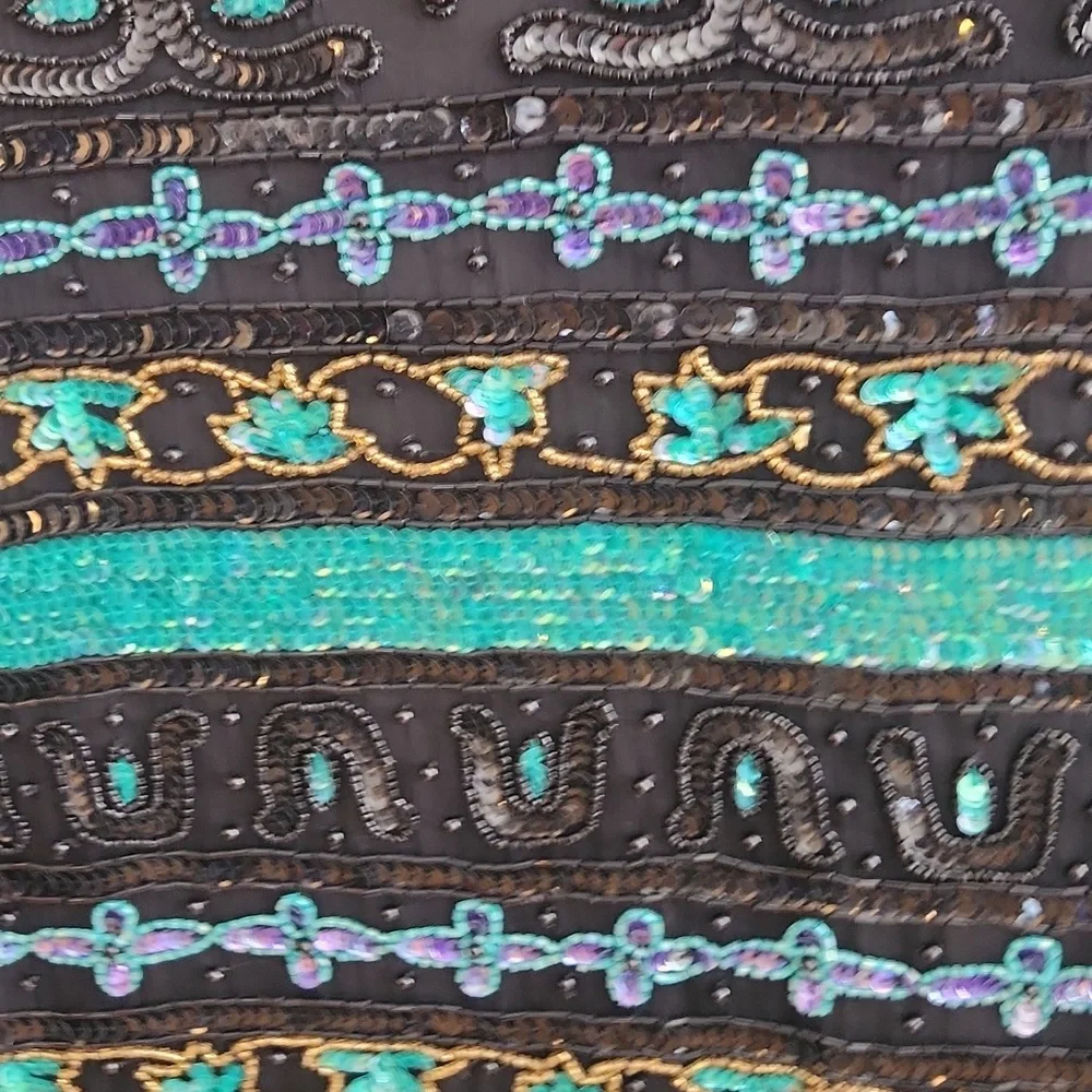 Vintage deadstock 90s Mark& John by Gopal sequined hand sewn jacket - Picture 5 of 7